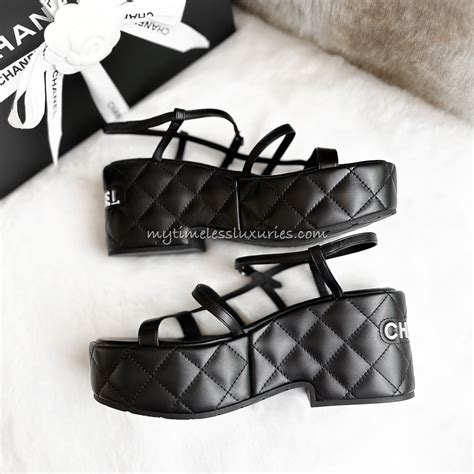 buy chanel gladiator sandals|chanel quilted platform sandals.